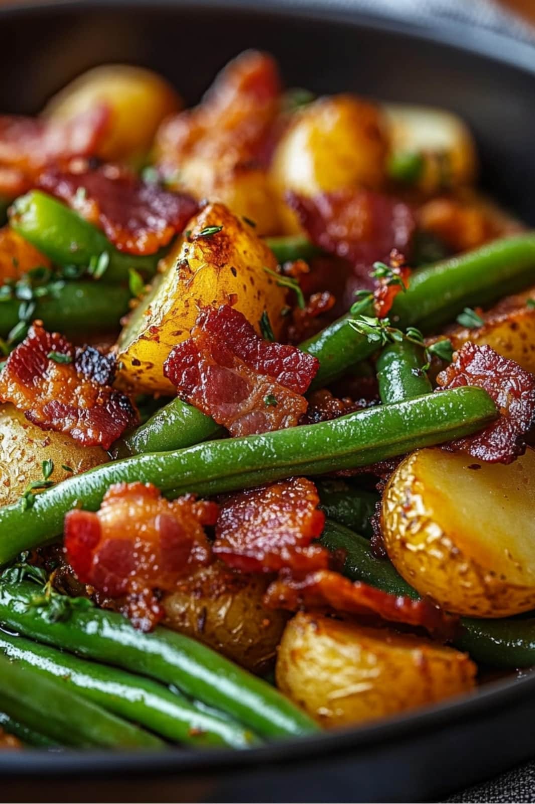 This Country Ranch Green Beans and Potatoes with Bacon recipe combines crispy bacon, tender veggies, and ranch seasoning for a hearty, comforting side dish perfect for any meal.