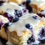 Sweet Blueberry Biscuits With Lemon Glaze