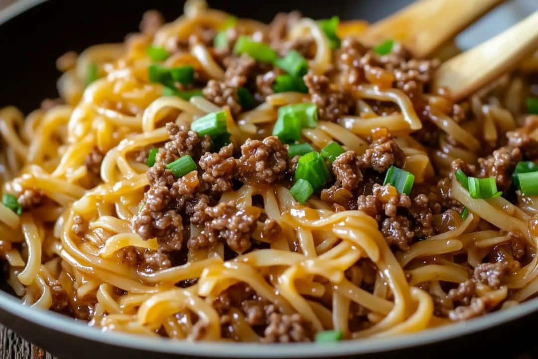 Mongolian Ground Beef Noodles