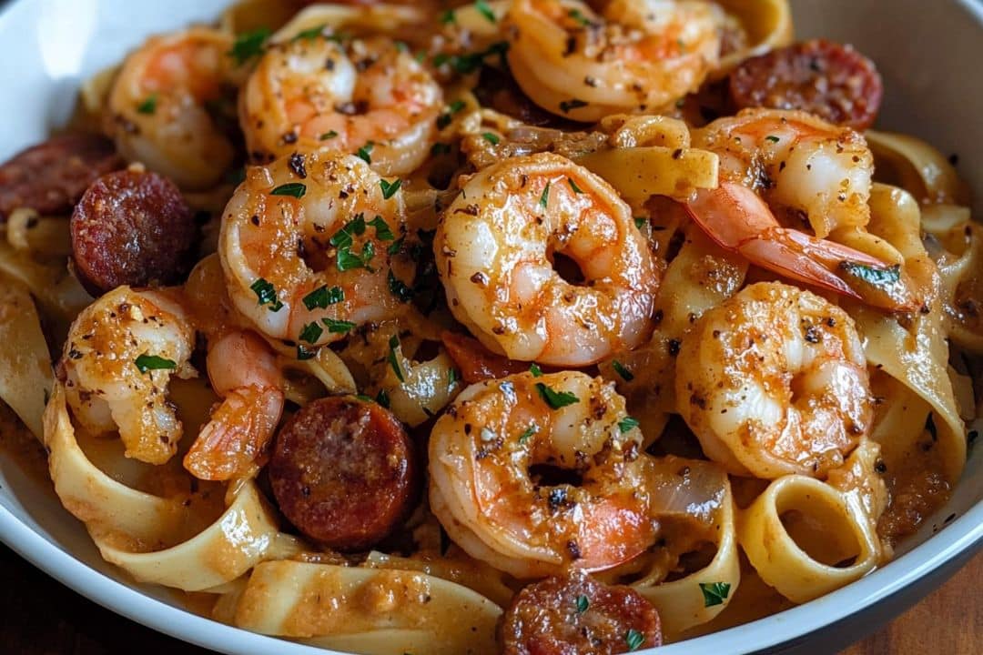 Creamy Cajun Shrimp Pasta with Sausage