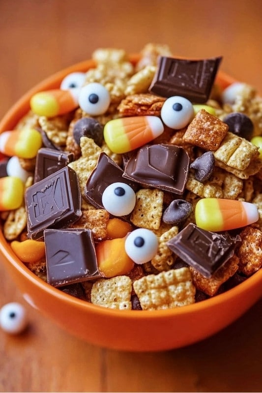 Fall is here, and my family always gets excited for this Fall/Halloween Buddy Mix! It's one of those snacks that’s perfect for cozy movie nights, Halloween parties, or just when you’re craving something sweet and crunchy. Every year, we try to mix in new candies or flavors, but the classic combo of Chex, chocolate, peanut butter, and candy corn is hard to beat!