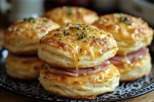 These Ham and Cheese Butter Swim Biscuits are the ultimate savory comfort food, combining tender biscuits with melted butter, ham, and cheddar cheese. Perfect for breakfast, brunch, or a snack!