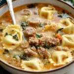 This Sausage Tortellini Soup is a flavorful, creamy, and comforting dish packed with Italian sausage, tender tortellini, and kale, perfect for a cozy meal.