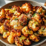 This Crispy Parmesan Roasted Cauliflower is a delicious and healthy side dish with a perfect balance of crunch and flavor. Coated with butter, Parmesan, and paprika, these cauliflower florets are roasted until golden and crispy, making for a delightful addition to any meal. Air fryer instructions are also provided for an even crispier finish.