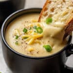 Roasted Garlic Cheddar Cauliflower Soup Recipe