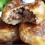 These Pancake Sausage Bites are a fun and tasty twist on traditional breakfast, featuring sausage patties coated in a fluffy pancake batter and fried to golden perfection. Serve them with powdered sugar and maple syrup for a delightful treat!