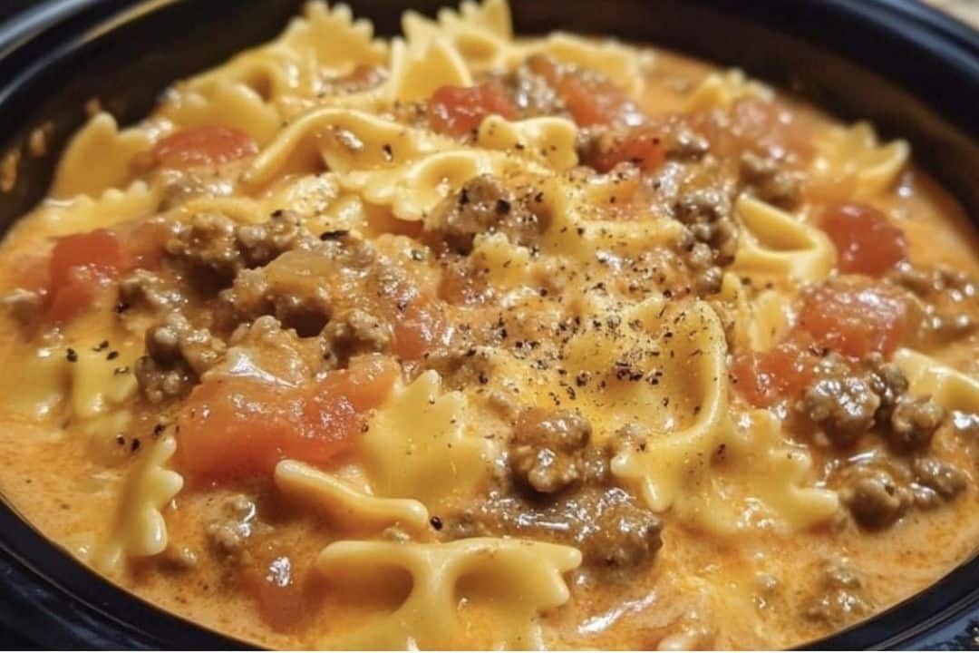 This Easy Crockpot Dinner Pot Beef and Bowtie Pasta is a cheesy, hearty dish featuring ground beef, Velveeta, cream cheese, and Rotel tomatoes, all mixed with tender bowtie pasta. It’s a perfect set-it-and-forget-it meal that’s full of comfort and flavor, ideal for busy weeknights.