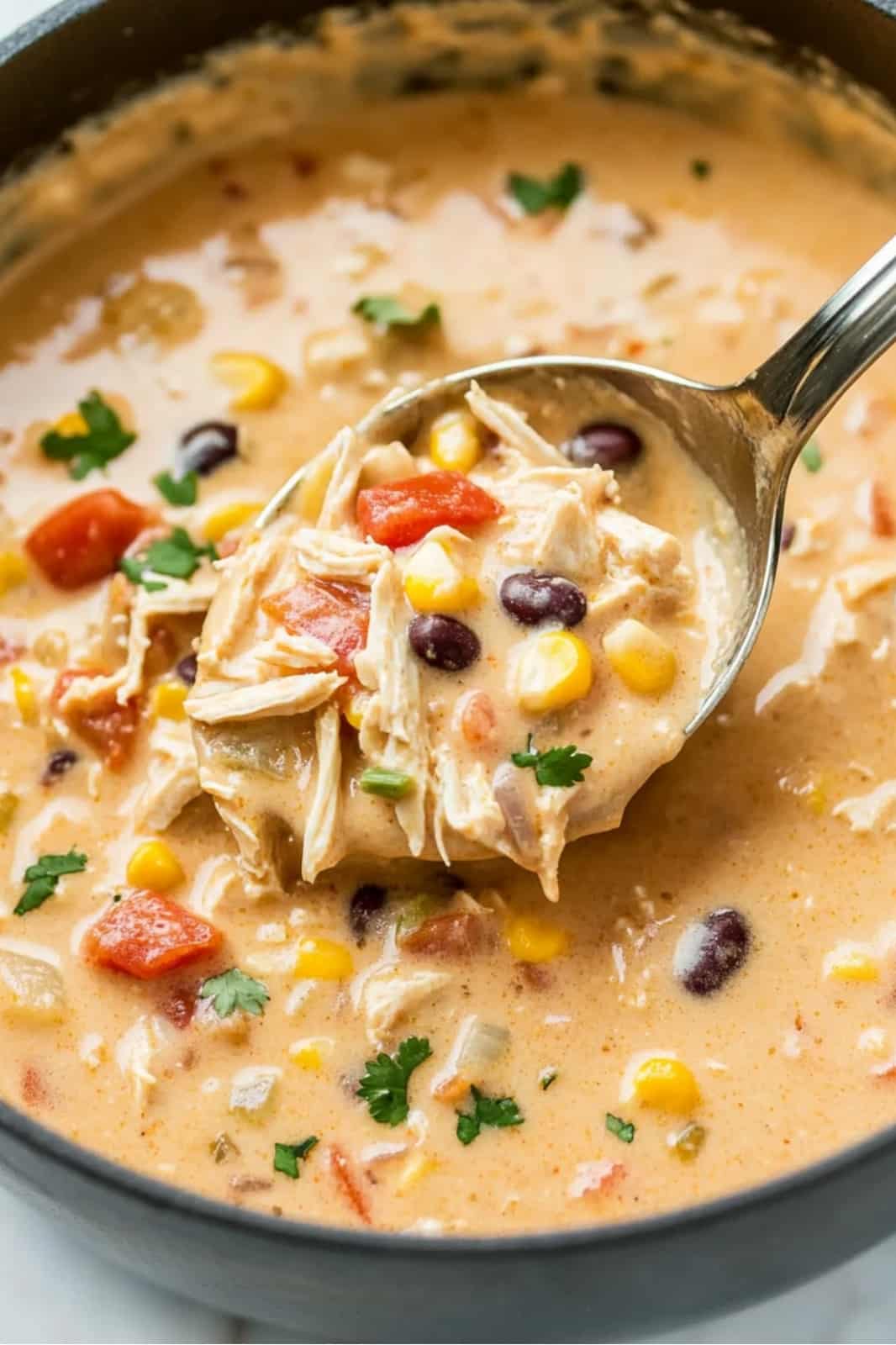 This Easy Chicken Taco Soup recipe is a creamy, flavorful meal ready in just 35 minutes! Made with rotisserie chicken, cream cheese, and simple pantry staples for a quick, hearty dish.