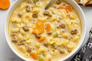 This One-Pot Macaroni Cheeseburger Soup is one of those go-to recipes when you want comfort food that’s easy to make. It’s basically a cheeseburger in a bowl with a little pasta thrown in for good measure. My family can never get enough of it, and let me tell you, it's perfect for chilly nights when you just want something warm and cheesy!