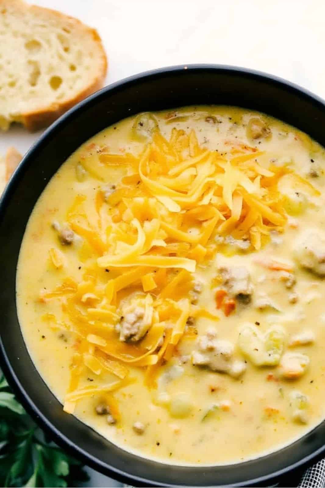 Cheesy Hamburger Potato Soup Recipe