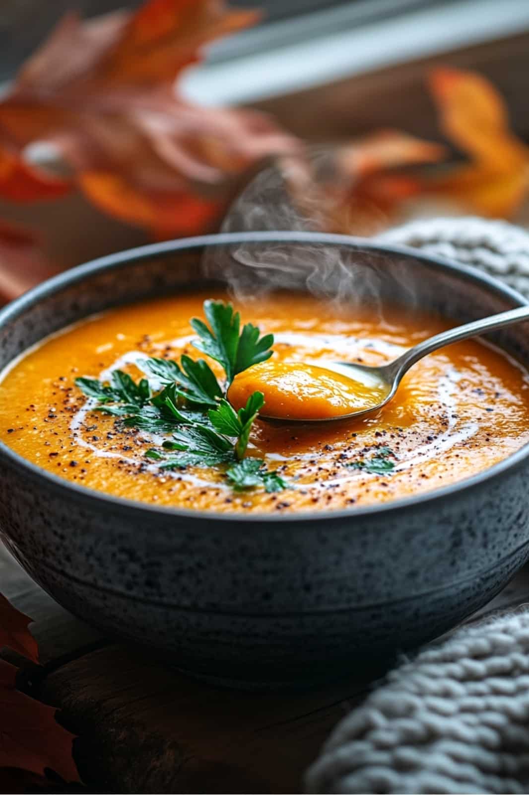 This Spicy Butternut Squash and Sweet Potato Soup is creamy, comforting, and full of flavor! Made with coconut milk and warming spices, it's a cozy vegan option perfect for fall. Ready in 40 minutes!