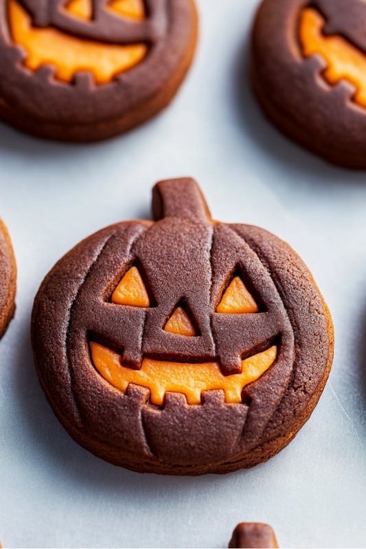 Jack-o’-Lantern Chocolate Sugar Cookies Recipe