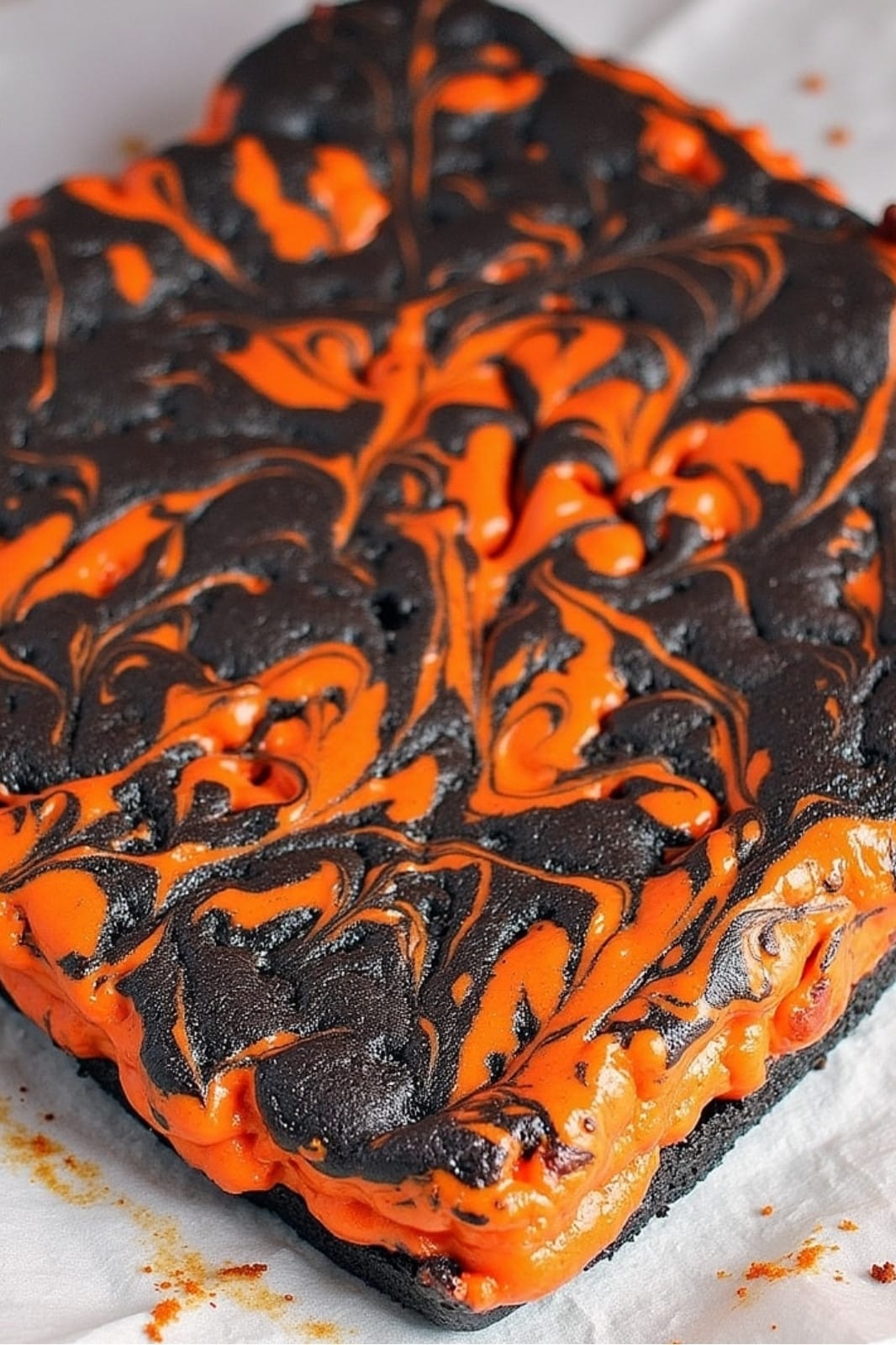 These Halloween Swirl Brownies are a spooky twist on classic brownies, featuring a rich dark chocolate base and vibrant orange cream cheese swirls. Perfect for Halloween parties! Ready in 45 minutes!