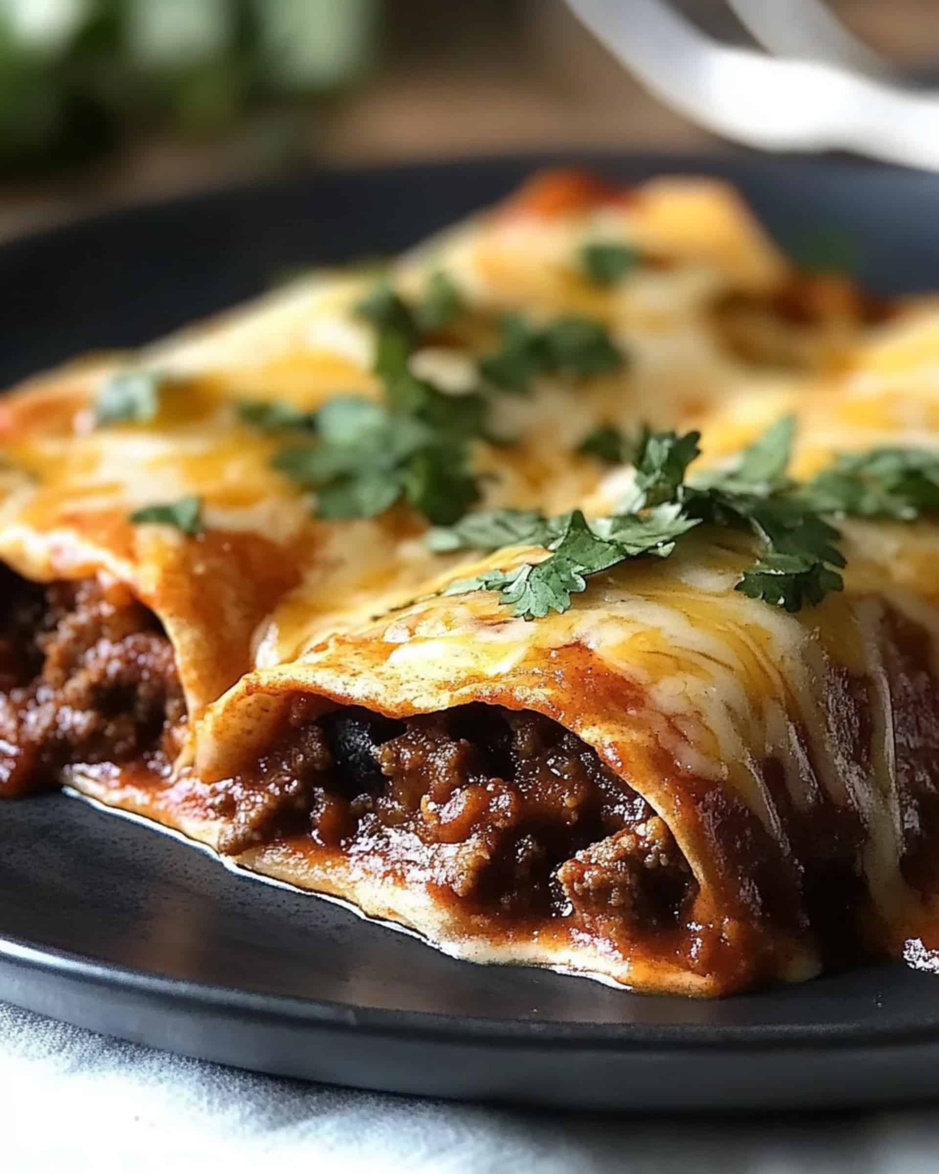 Cheesy Beef & Bean Enchiladas Recipe