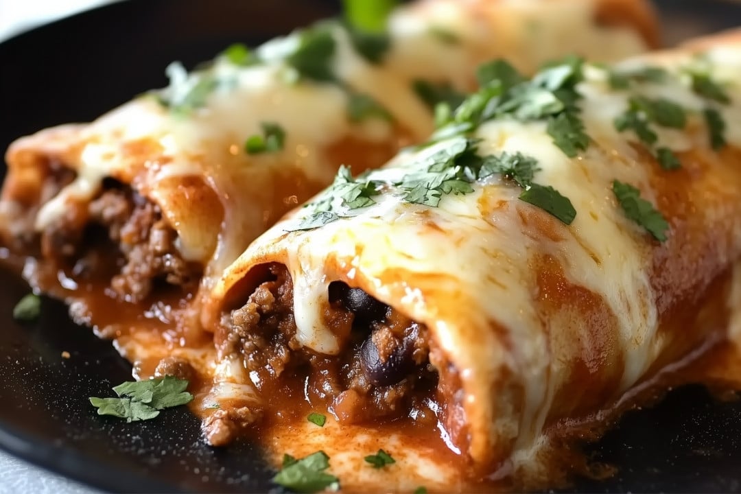 Cheesy Beef & Bean Enchiladas Recipe