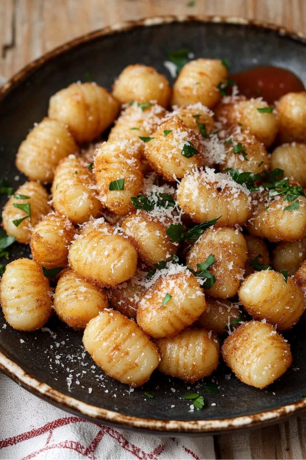 This Crispiest Air Fryer Gnocchi recipe makes perfectly golden gnocchi in just 15 minutes! Enjoy as a side, appetizer, or salad topping for a quick, deliciously crispy treat.