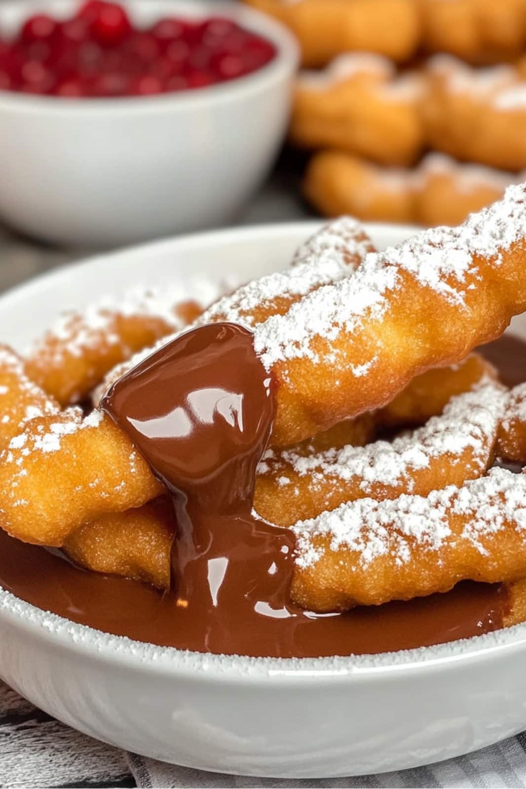 These Crispy Funnel Cake Sticks are a fun, easy-to-make treat! Golden and dusted with powdered sugar, they’re perfect for a quick dessert or snack and ready in just 15 minutes.