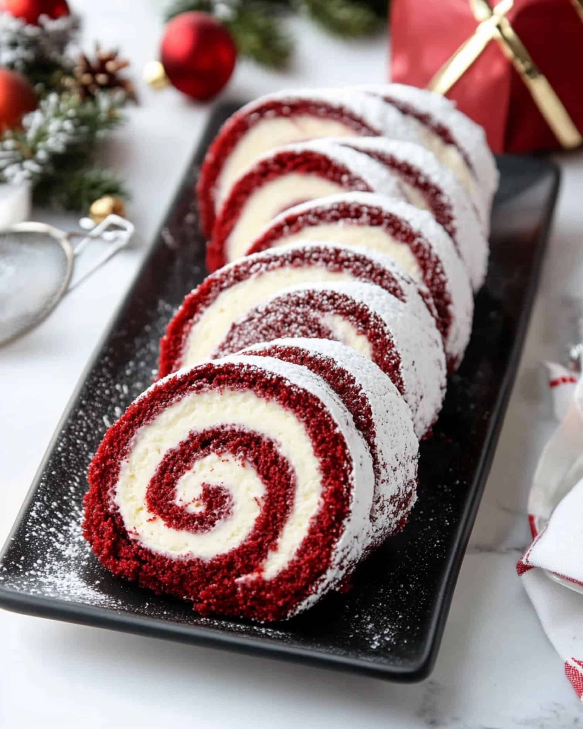 Christmas Red Velvet Cake Roll Recipe