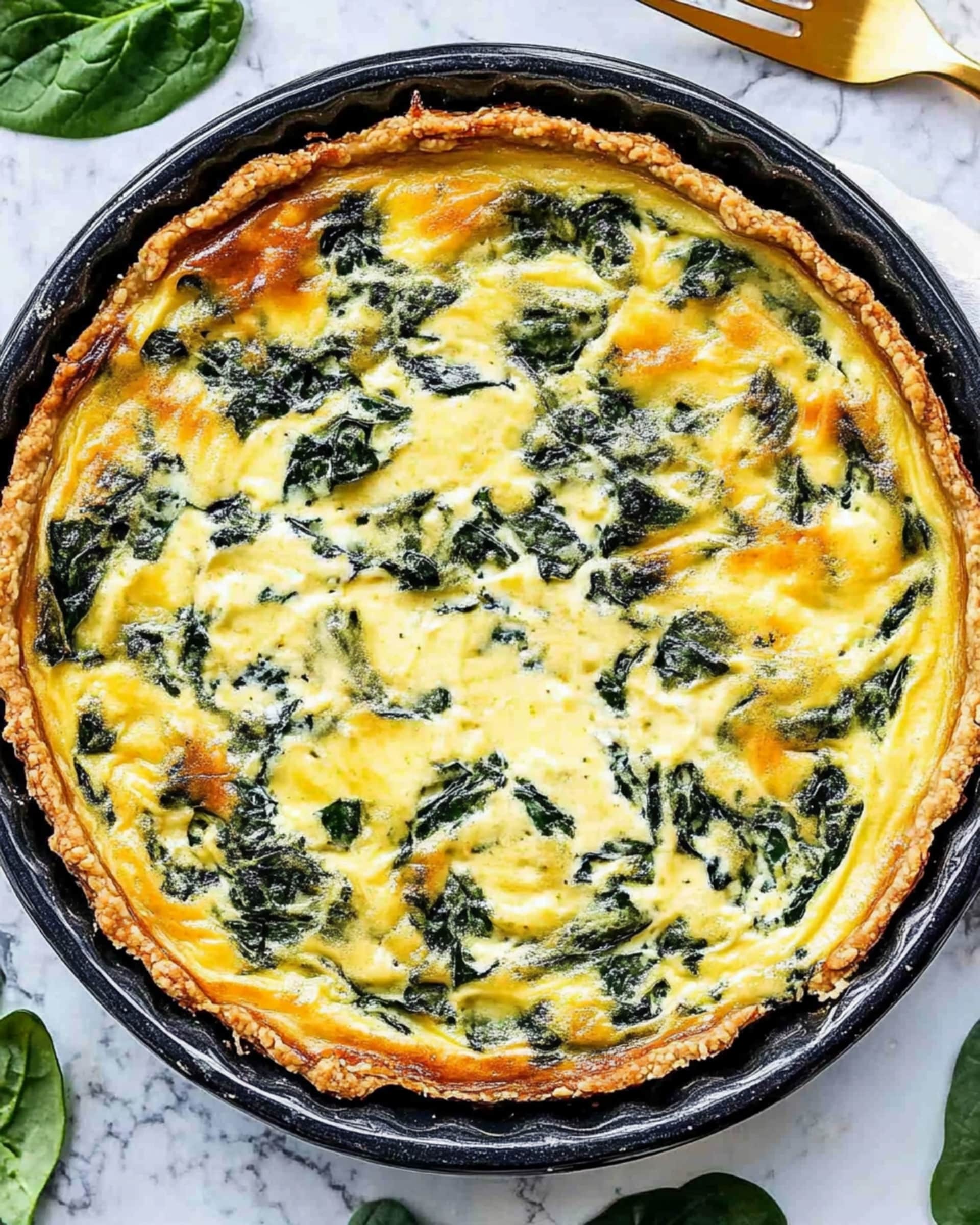 Easy Crustless Spinach Quiche Recipe