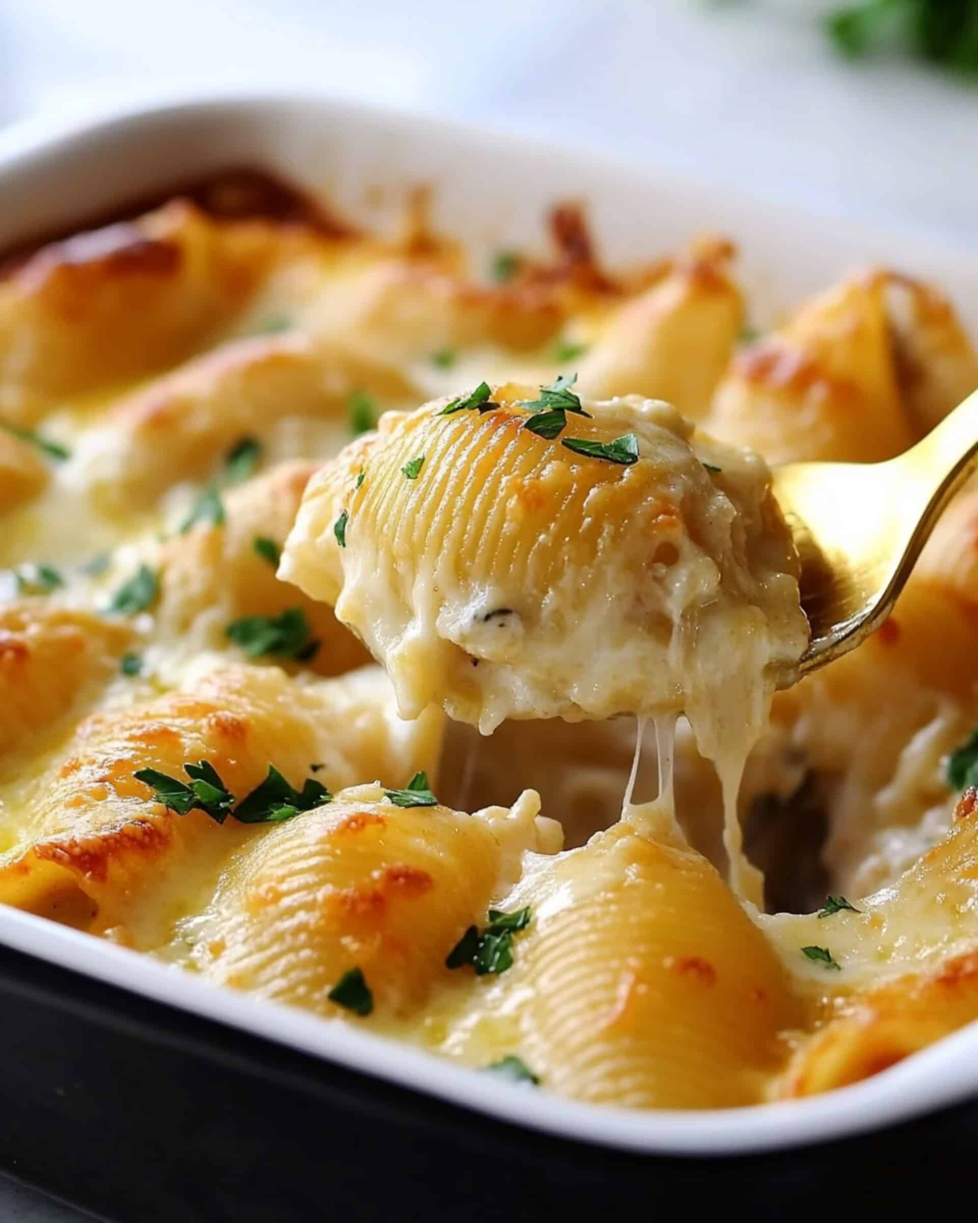 Garlic Parmesan Chicken Alfredo Stuffed Shells Recipe