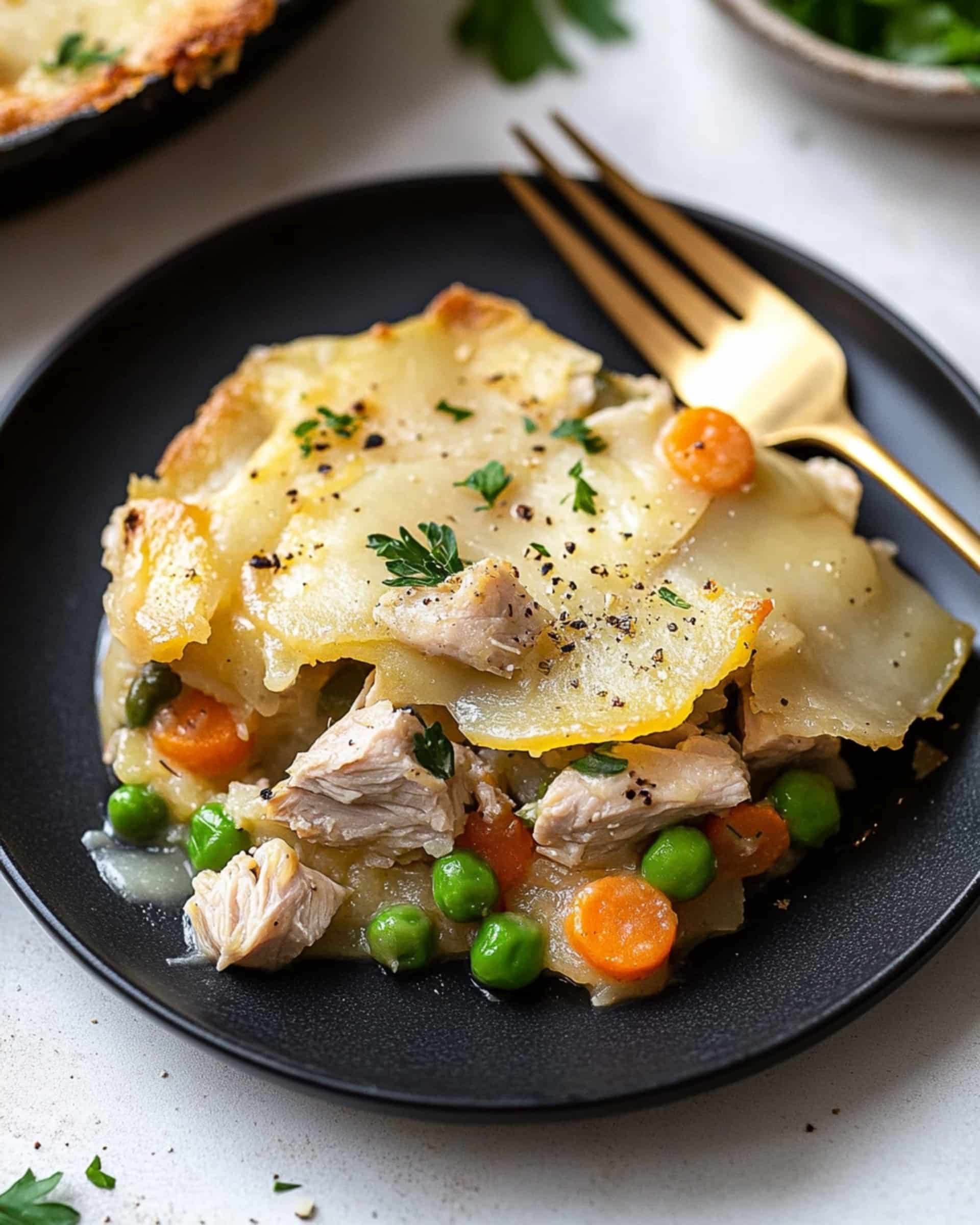 Leftover Turkey Pot Pie Gratin Recipe