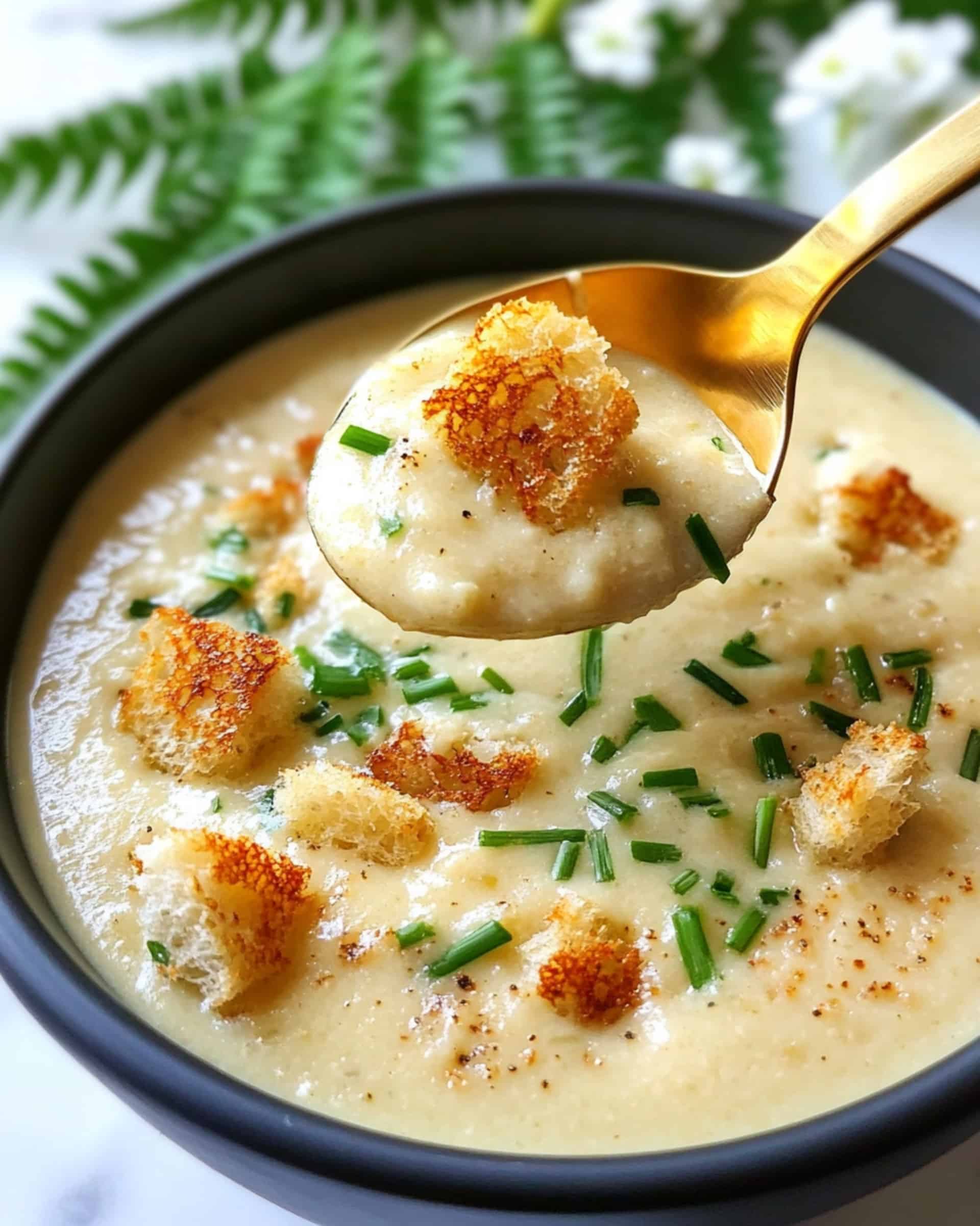 Roasted Garlic Potato Soup Recipe