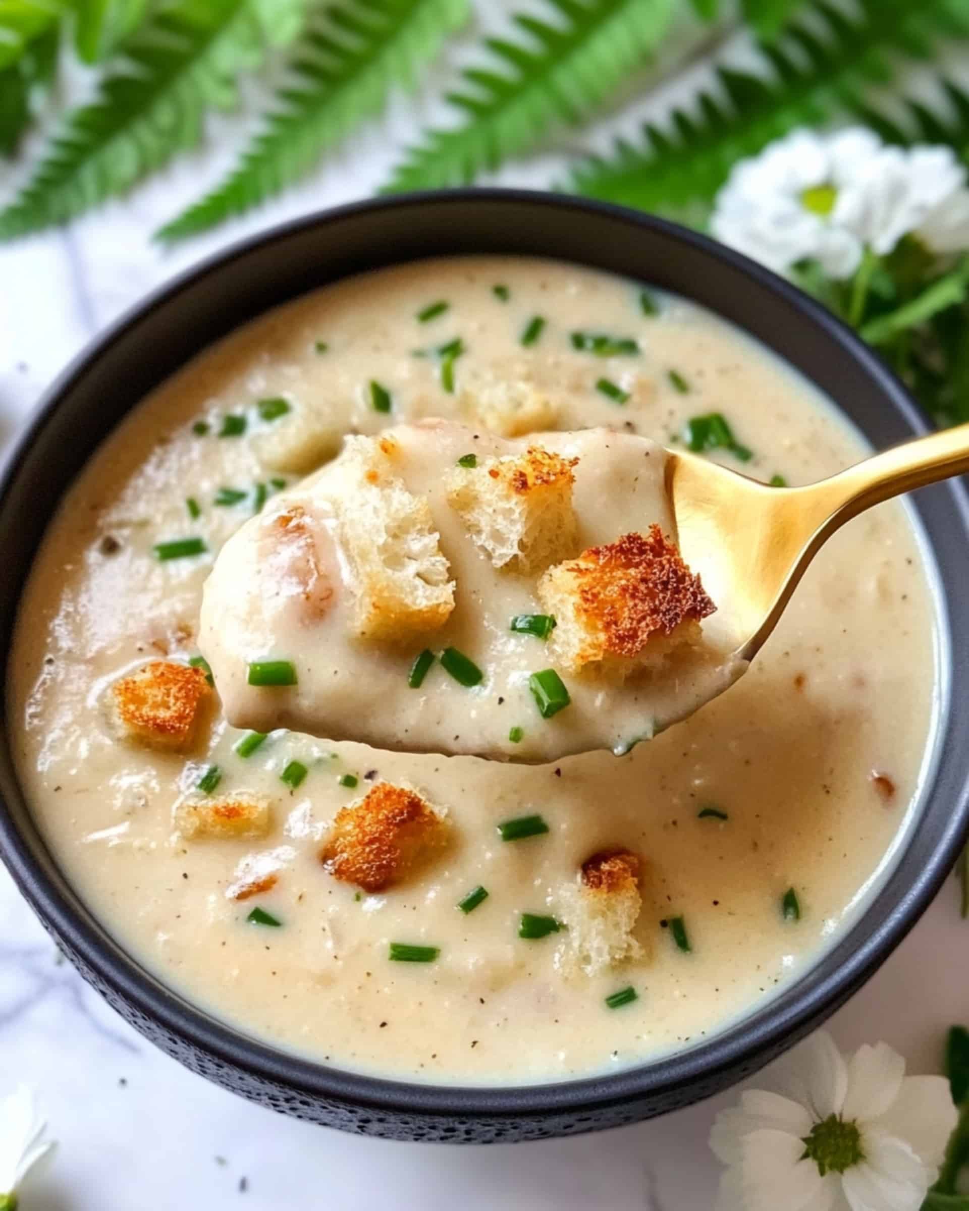 Roasted Garlic Potato Soup Recipe