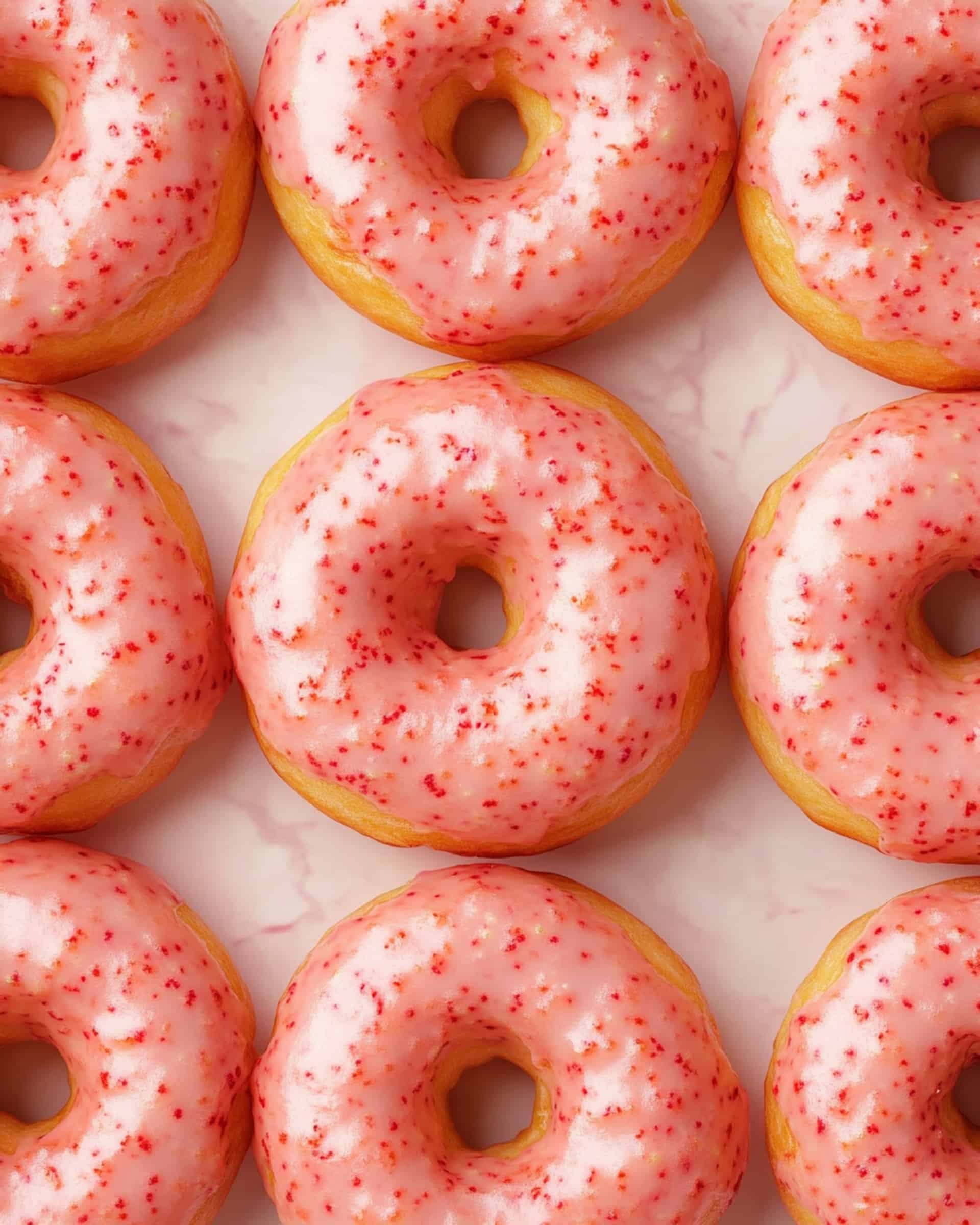 Vanilla Donuts with Strawberry Glaze Recipe