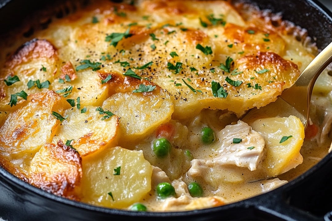 Leftover Turkey Pot Pie Gratin Recipe