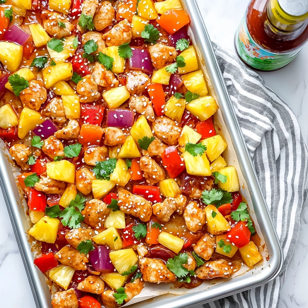 Hawaiian Chicken Sheet Pan Meal Recipe - Recipe Image