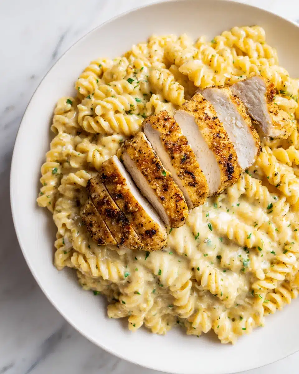 Creamy Garlic Parmesan Chicken & Cheesy Twisted Pasta Recipe