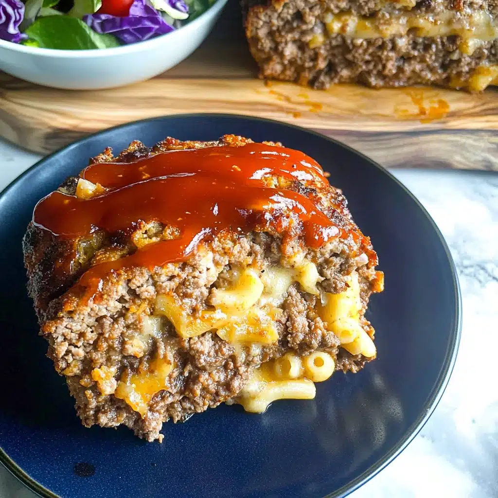 Mac & Cheese Stuffed Honey Barbecue Meatloaf Recipe - Recipe Image