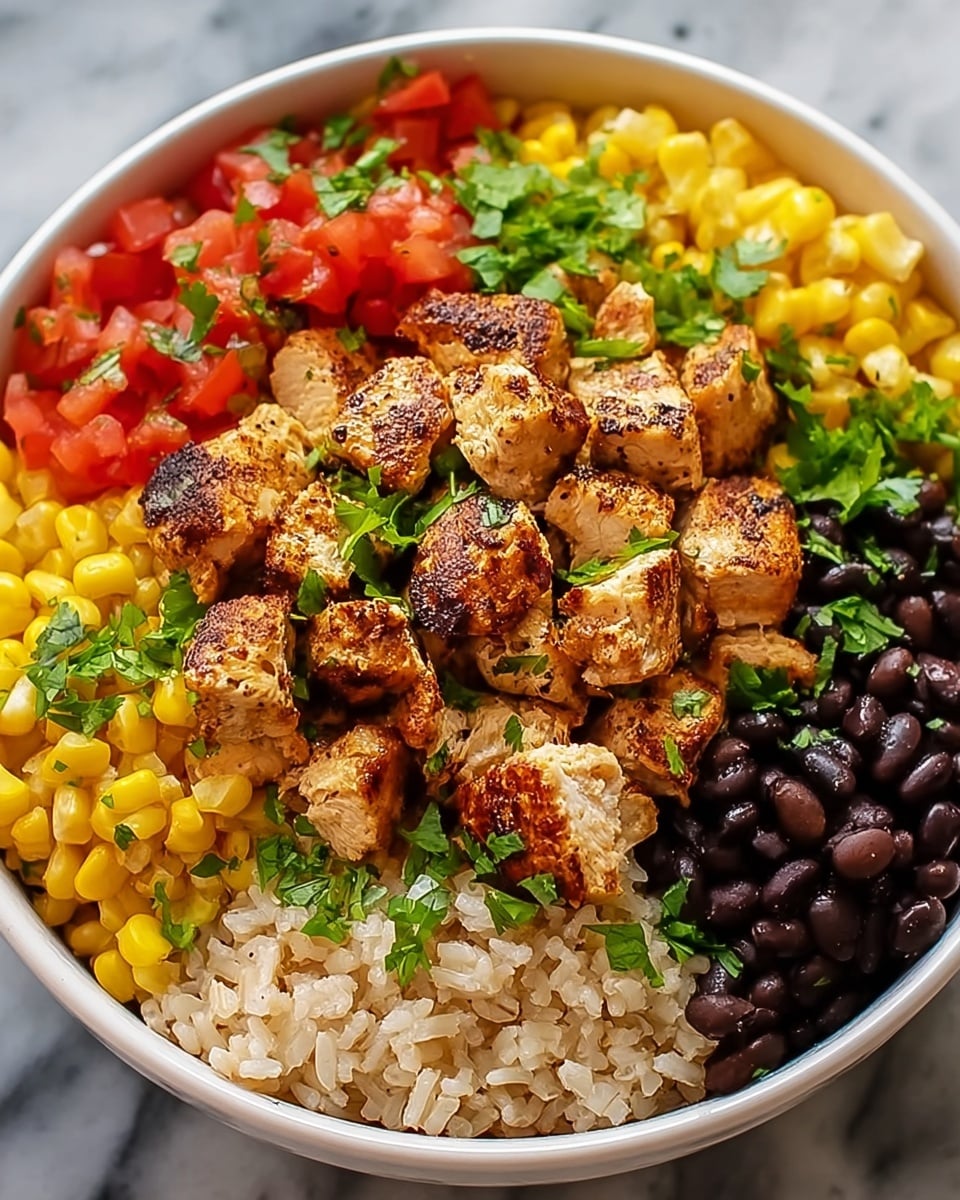 One Pan Chicken Burrito Bowl Recipe - Recipe Image