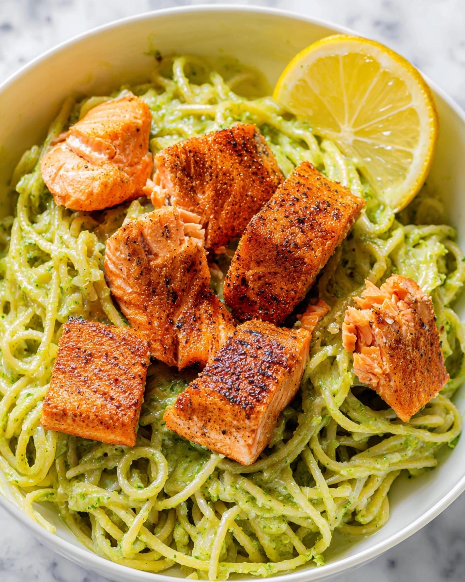 Salmon Pesto Pasta Recipe - Recipe Image