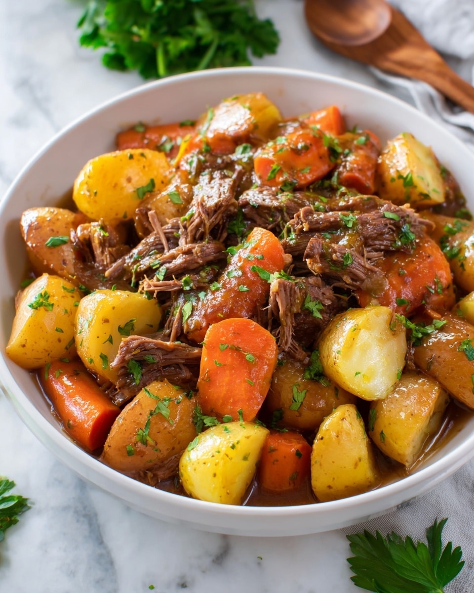 Slow Cooker Pot Roast with Vegetables and Homemade Gravy Recipe