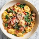 Creamy Sausage Tortellini Skillet Recipe