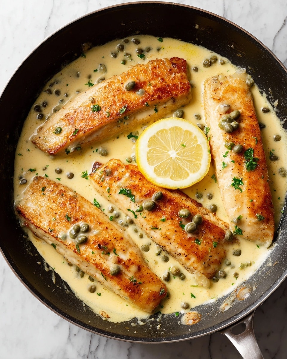 Creamy Salmon Piccata with Lemon and Capers Recipe - Recipe Image