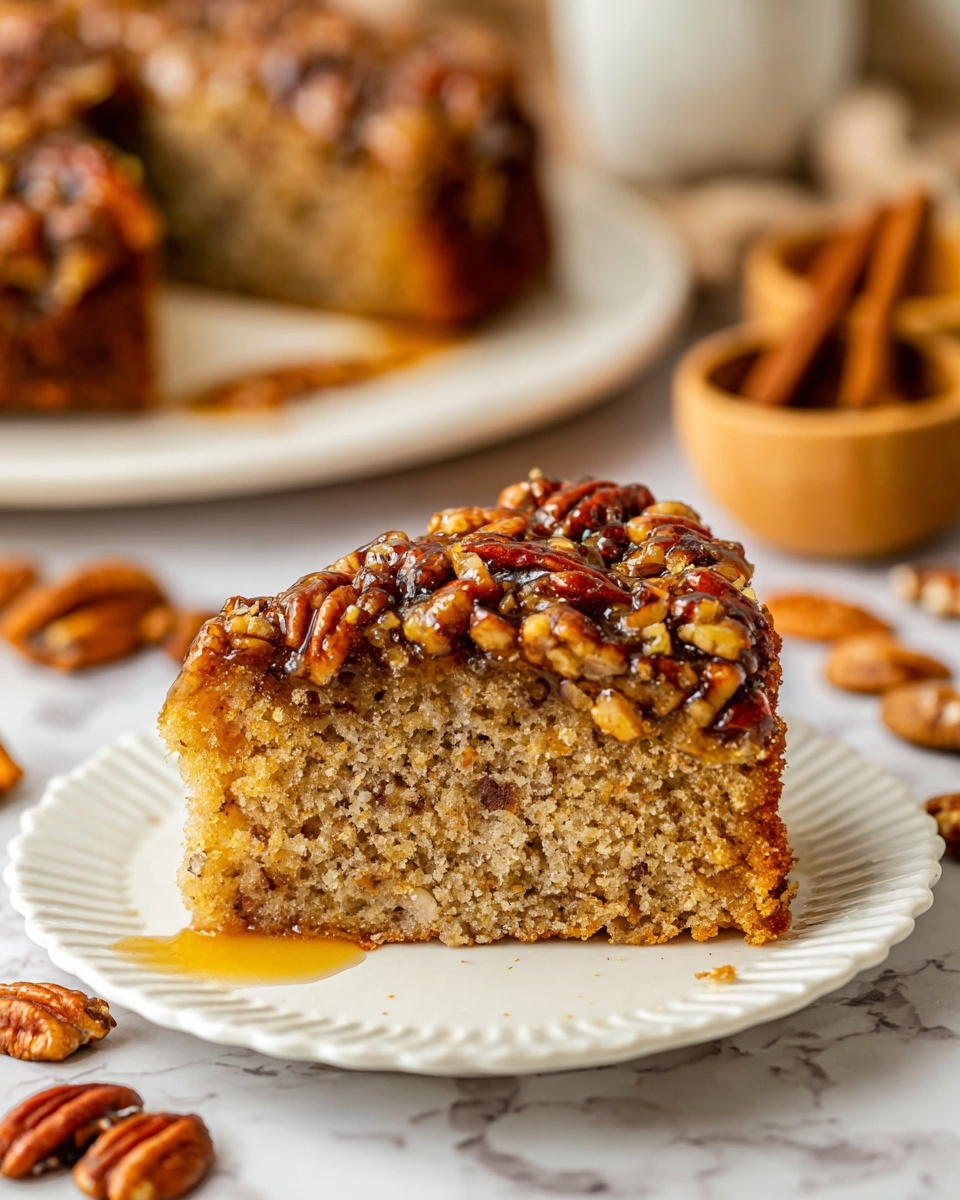 Pecan Pie Cake with Caramel Topping Recipe