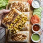 Msmen Filled with Spiced Chicken and Cheese Recipe