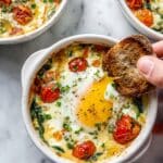 Baked Feta Eggs with Cherry Tomatoes and Spinach Recipe