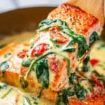Salmon in Roasted Pepper Spinach Sauce Recipe 7 Salmon in Roasted Pepper Spinach Sauce Recipe