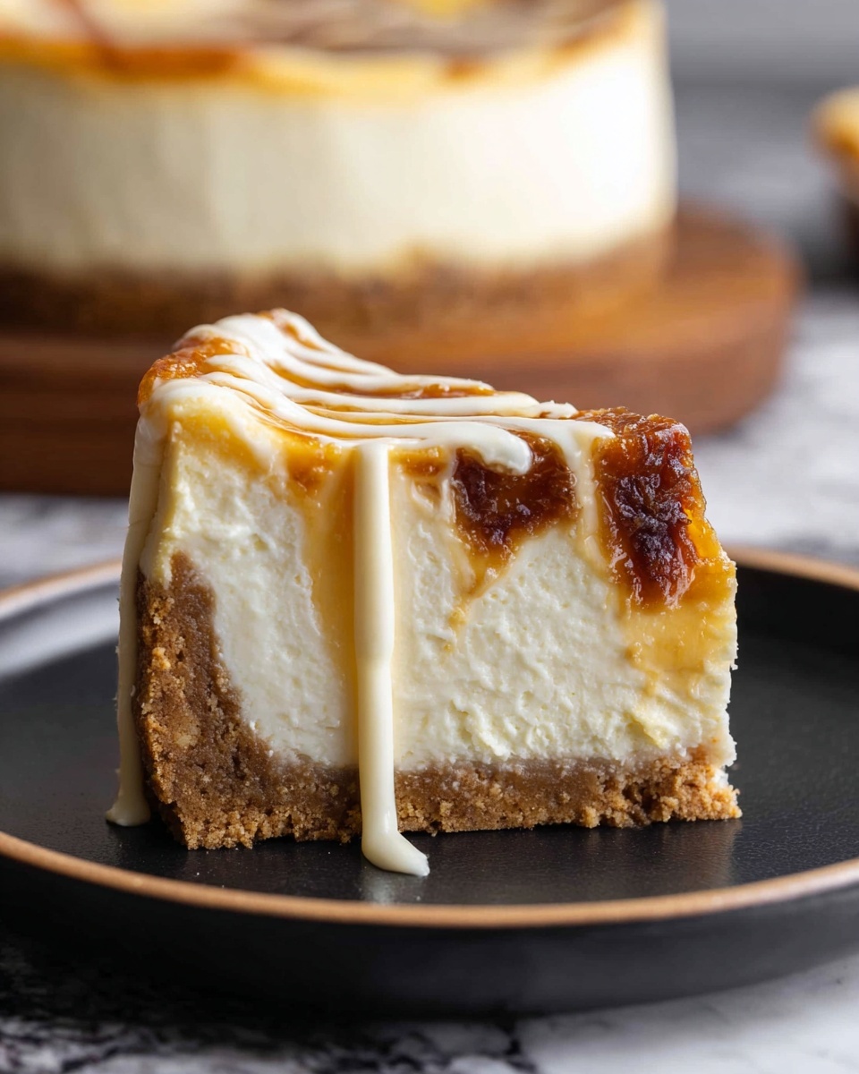 A slice of pie with three main layers is shown on a white plate with a white marbled texture background. The bottom layer is a crumbly, golden-brown crust that forms the base and sides of the pie. Above that is a thick, creamy white filling that looks smooth and soft. The top layer has dark brown swirls mixed into the white filling, giving it a marbled effect. A silver fork is holding a piece of the pie, showing the soft texture of the creamy inside. Photo taken with an iphone --ar 4:5 --v 7