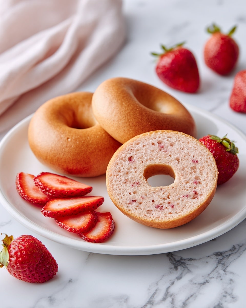 Strawberry Cottage Cheese Bagels Recipe - Recipe Image
