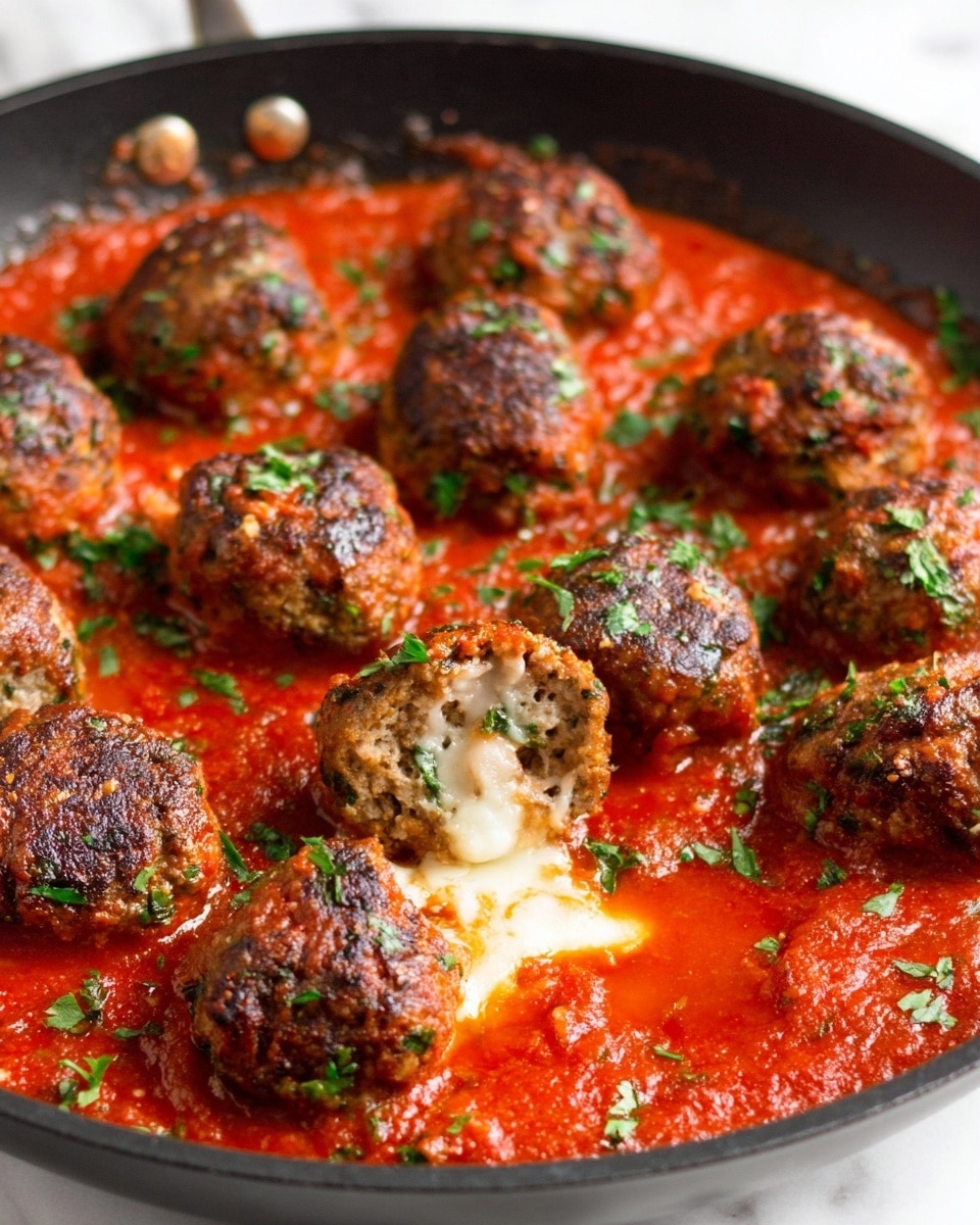 Mozzarella Stuffed Meatballs Recipe