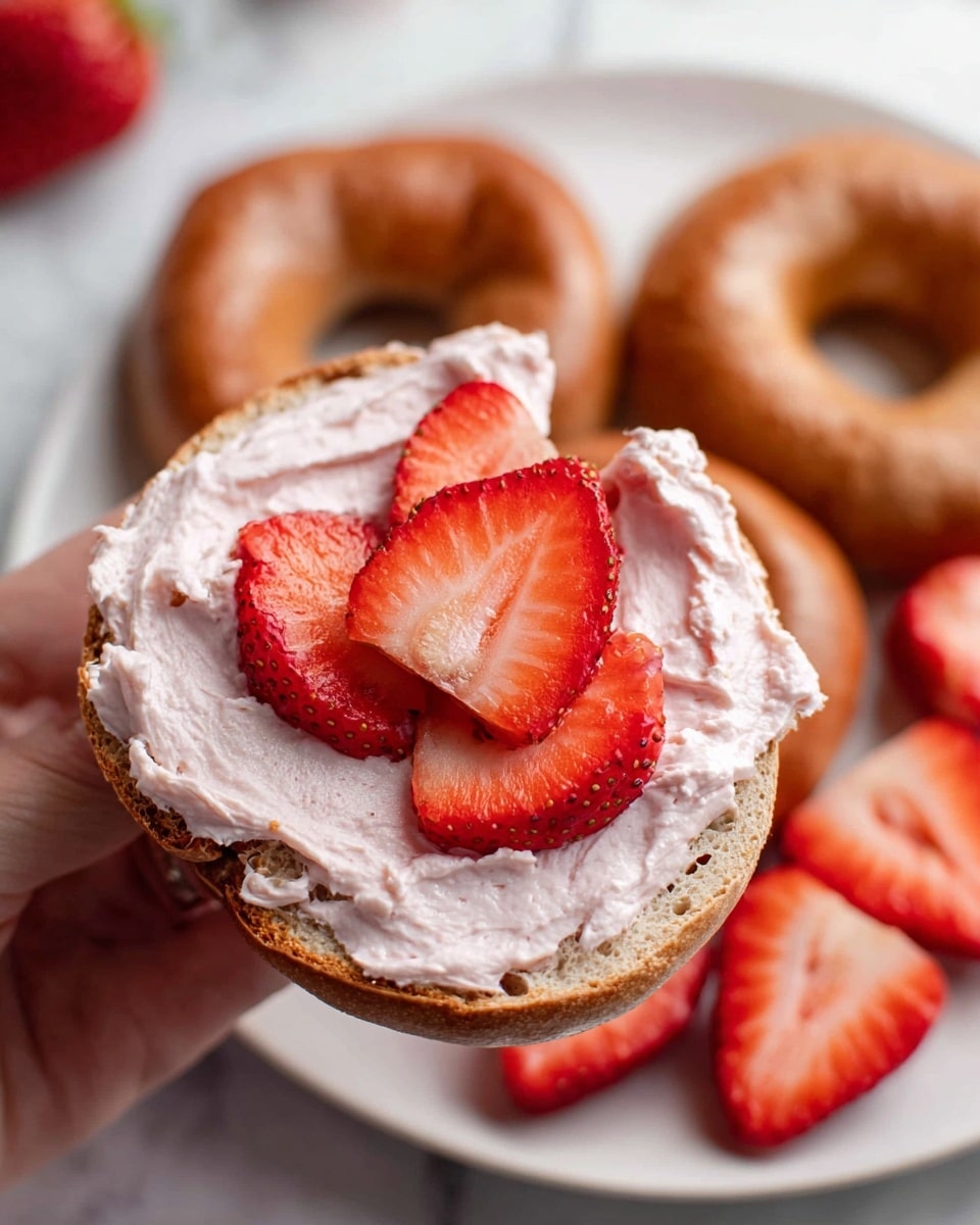 Strawberry Cottage Cheese Bagels Recipe