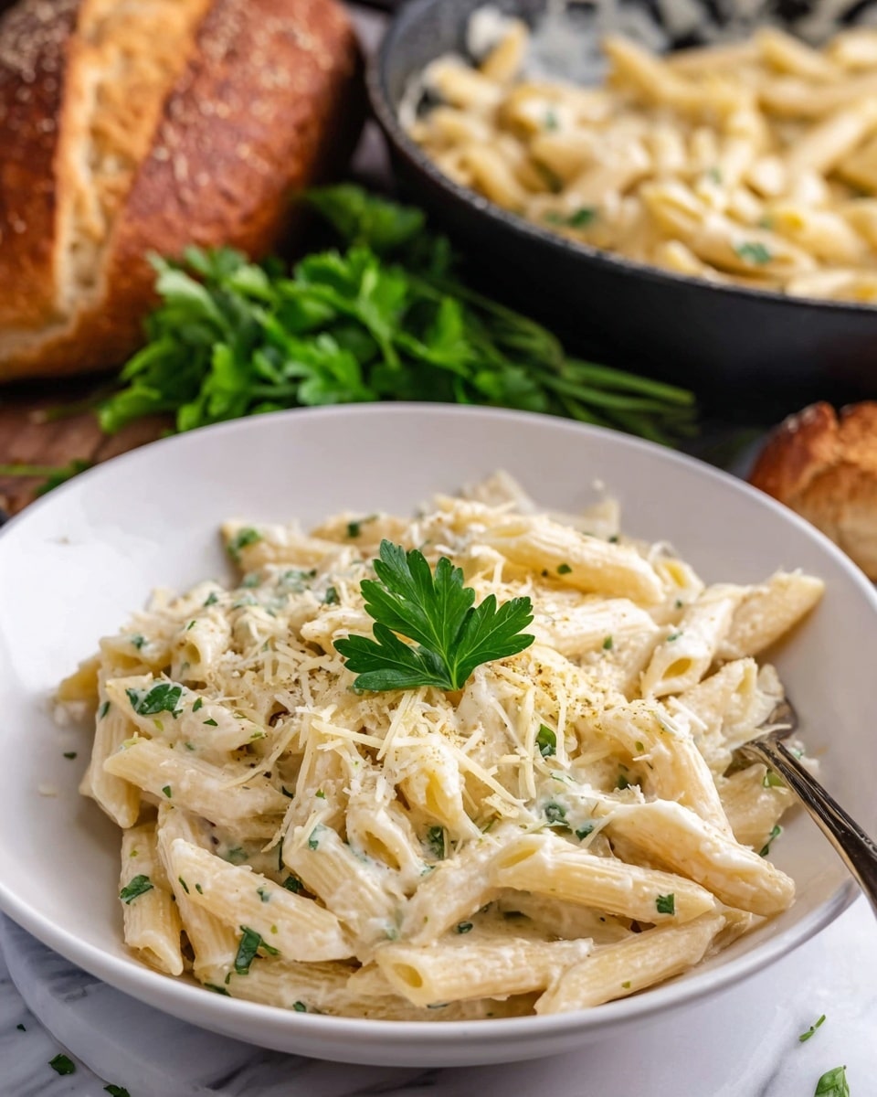 Creamy Garlic Penne Pasta Recipe