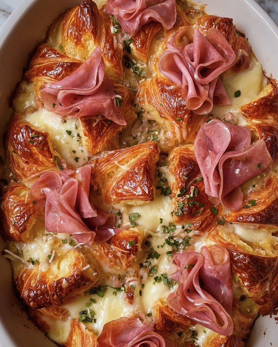 Cheese and Ham Croissant Bake Recipe