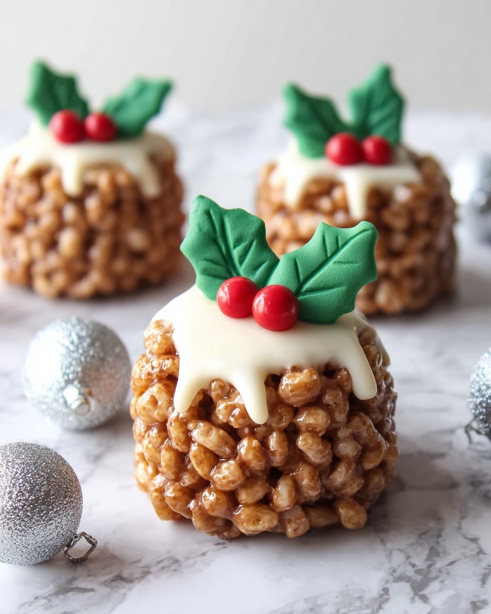 Chocolate Rice Krispie Christmas Puddings Recipe