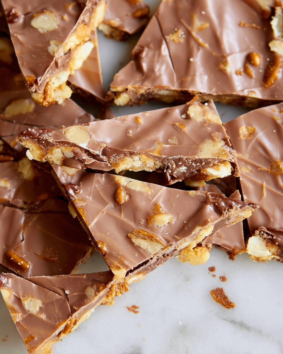A stack of square and rectangular chocolate caramel nut bars is placed on a round wooden stand with short legs. Each bar has two clear layers: a bottom caramel layer mixed with light brown nuts and a smooth, thick dark brown chocolate layer on top with visible swirls. The bars are unevenly stacked, showing both side and top views. The stand rests on a blue and white patterned cloth, and the background is blurred with soft brown tones and some out-of-focus plates holding more bars. Photo taken with an iphone --ar 4:5 --v 7