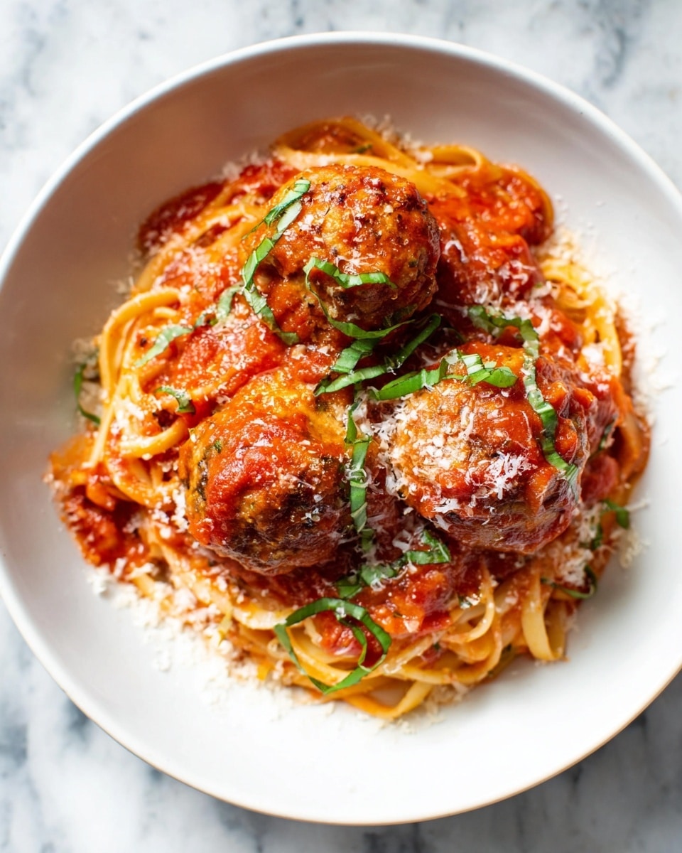 Creamy Tomato Spaghetti with Meatballs Recipe